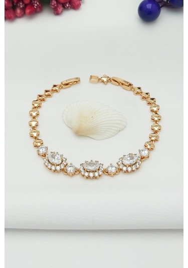 Vip Seri Xuping Kararmaz Zirkon Taşlı Çiçekli Bileklik 19cm