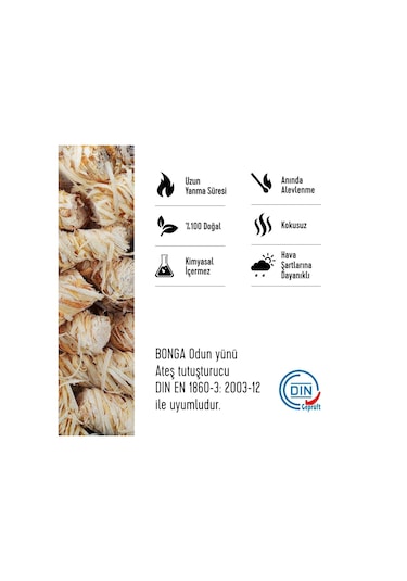 Bonga Odun Yünü Ateş Tutuşturucu - 350 G