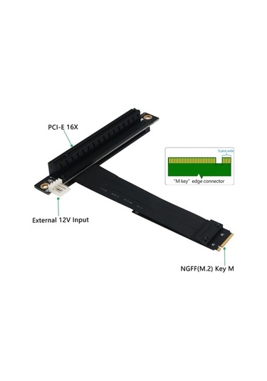 Pazly M.2 Nvme 3.0 16x Ssd Uzatma Kablosu, 2230-2280, Yüksek Hızlı Ve Kararlı, Pcı-e Desteği, Kısa Kablo Uzunluğu