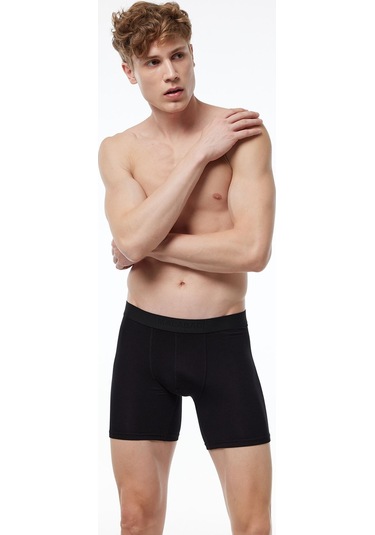 Malabadi Erkek Siyah 3 Lü Paket Modal Uzun Boxer 010