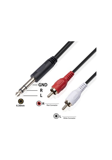 Flybuy Tv/dvd/amfi Ses Rca Maiyame Kaplama Kablosu Erkek Erkek Çift Bağlantısı Altın 6.35mm 1.5m - Ki