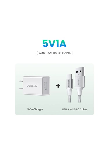 Ugreen İphone Uyumlu 15 14 13 Pro Max Samsung Uyumlu S24 Xiaomi İçin 5v 1a Usb Duvar Şarj Cihazı Us Plug Dedistribütör Garantili