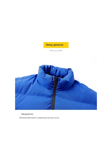 Erkek Sonbahar Ve Kış Kalın Pamuklu Ceket Siyah