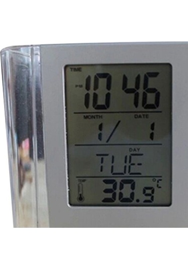 Goldenqian Sürekli Takvim Kalem Saati Elektronik Kalem Saat Silindiri Txjyks Siyah