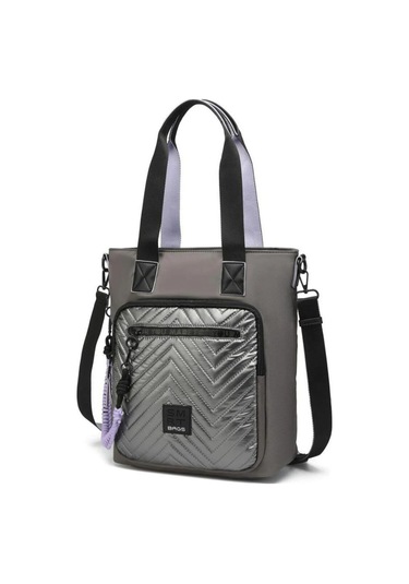 Parlak Kumaş Çapraz Askılı Kadın Omuz Çantası-2022-3248 GRİ