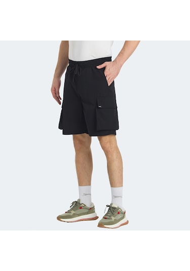 Slazenger RODYA Erkek Cepli Kargo Siyah Şort
