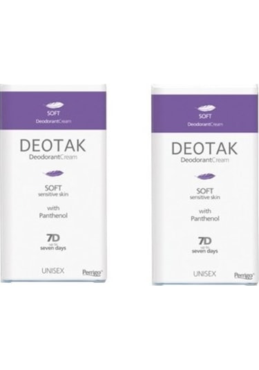 Deotak Soft Krem Unisex Krem Deodorant 35 ML x 2
