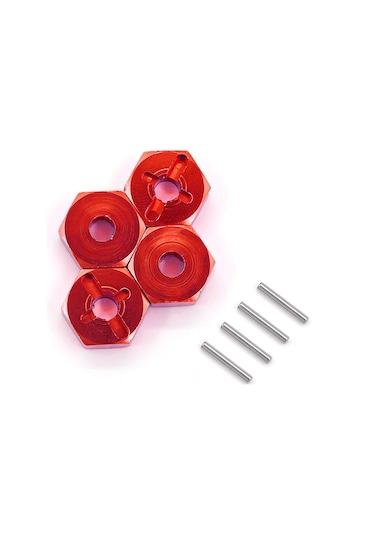 Youmex Rc Araba Alüminyum Girişim Seti: Tekerlek Mil + Kilidli Somun + Köpek Kemiği, Wltoys 1/18 A959 A949 A969 A979 K929 Uyumlu Kırmızı