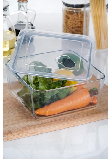 Acar Olivya Kare Vakumlu Cam Saklama Kabı - 2.7 Lt 12133