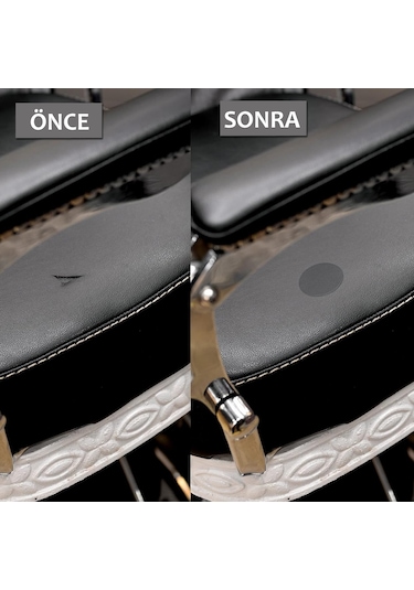 Yapışkanlı Deri Yaması Tamir Seti Yumuşak Düz ve Şekilli Siyah 18 Adet