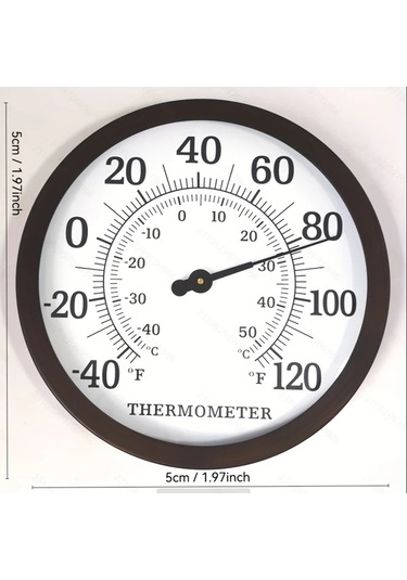 Motion003 Vintage Tarzı 30cm Antika Boyalı Çelik Kasa Termometre T9300brf Yüksek Hassasiyet Pilsiz Ev Mutfak İçin