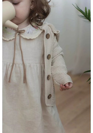 Marına Textıle Çocuk Kapüşonlu Hırka 214621858 Kum Rengi