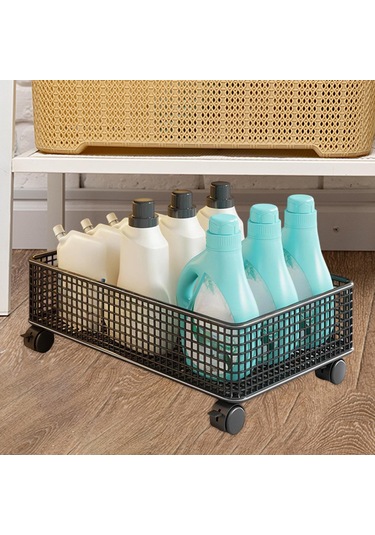 Suntek Lavabo Altı Düzenleyici 1 Katlı Tekerlekli Depolama Siyah