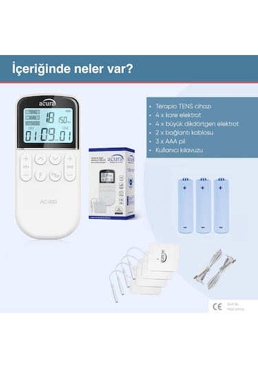 Acura Ac-933 Çift Kanallı, 50 Programlı Profesyonel Tens Cihazı