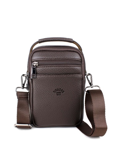 Erkek Kahverengi Çok Cepli Askılı El Ve Omuz Çantası Kahverengi