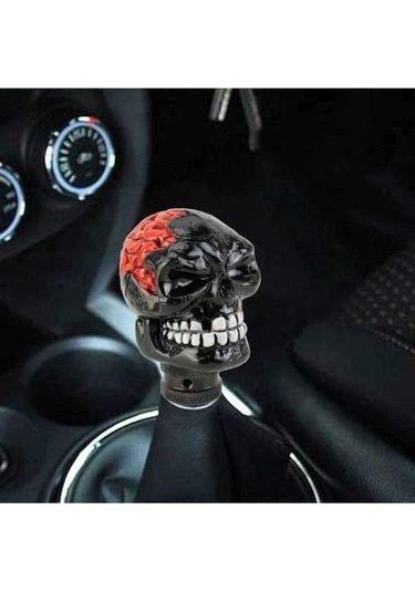 Wondernest Evrensel Kafatası Desenli Manuel/otomatik Vites Topuzu, 8.7x5.5cm Siyah Siyah