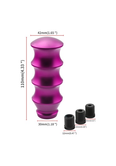 Dianziye Alüminyum Vites Topu - Evrensel Manuel Ve Otomatik Vites Uyumlu 8mm,10mm,12mm - Mor Renk - Konforlu Tutuş - Direk Montez Mor