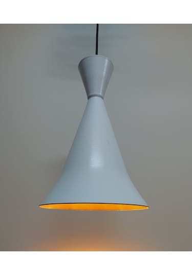 Mylights Retro Beyaz Içi Altınmetal Sarkıt Avize Konik Avize
