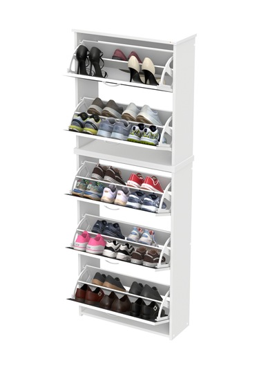 Modilayn Verve Asma Antre 72x194x26 Cm Lik 5 Düşer Kapak 10 Göz Bölmeli Ayakkabılık Antrasit - Beyaz Modilayn Verve Asma Antre 72x194x26 Cm Lik 5 Düşer Kapak 10 Göz Bölmeli Ayakkabılık Antrasit - Beyaz