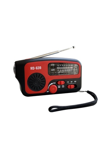 Springsun Siyah Akıllı Acil Radyo: Güneş/saçak Şarjlı, Am/fm Radyo, Led Fener Ve Cep Telefonu Şarj Cihazı