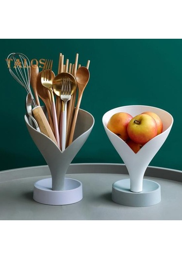 Beyaz Talos Plastik Huni Chopstick Drenaj Raf Meyve Sebze Süzgeç Raf Mutfak Dekor