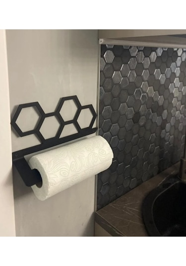 Hvngroup Metal Altıgen Kağıt Havlu Askısı Siyah