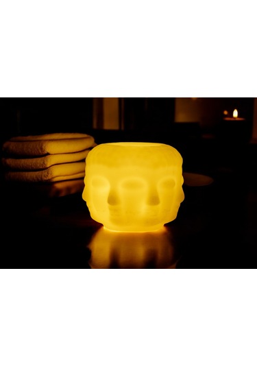 Fener Mum Buddah Krem Kavun Kokulu Dekoratif Mum