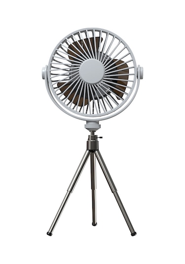 Symbee Beyaz Usb Şarjlı Tripod Fan, 3 Hızlı 4 Saatli Zamanlayıcı, Led Gece Lambası, Dış Mekan Kamp İçin Uzaktan Kumandalı Asılabilir Fan 2000mah