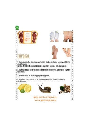 Ayak Peeling Maskesi 1 Li Soyulma Etkili, Ölü Deri Temizleyici Ve Pürüzsüzleştirici Bakım