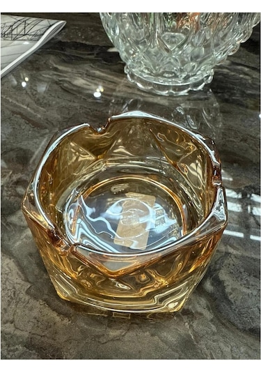 Ceritoğlu Küllük Üç Boyutlu- Altıgen -dekoratif-şık-gold