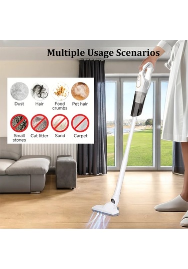 Fochsia White Üçü Bir Arada Kablosuz Elektrikli Süpürge Yüksek Verimli Filtre Saç Dolaşmaz Güçlü Emiş Ev Araç Halı