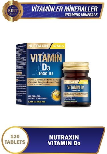 Nutraxin D3 Vitamini 1.000 IU 120 Tablet