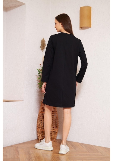 Darlin Moda Siyah Düğme Detaylı Tunik DM60346 Siyah