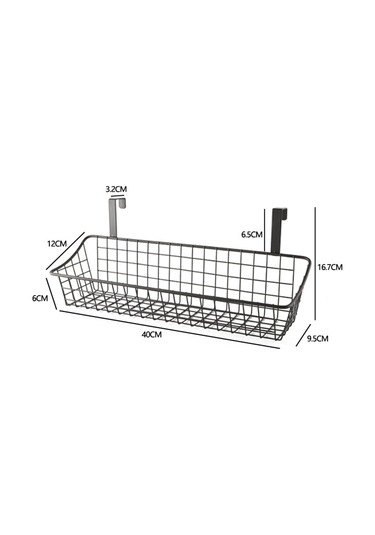Suntek Asılı Duvar Sepeti Metal Tel Organizatör 12x6x40cm Siyah