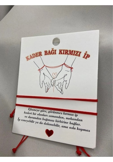 Kırmızı İp Bileklik - Çift Bilekliği - Şans Bilekliği Kırmızı