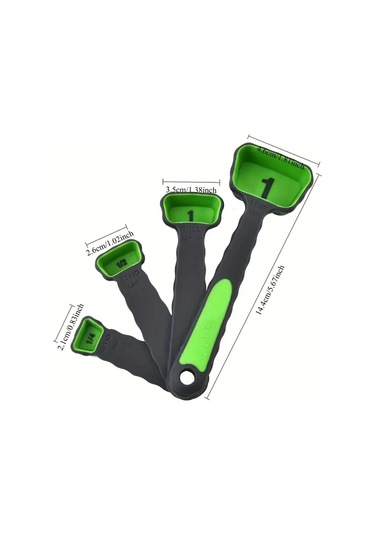 Honeybeeshop Mavi Ölçekli Plastik Katlanır Ölçü Kaşığı Ve Bardak Seti Pişirme Aletleri Mavi