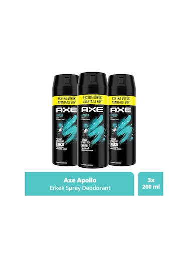 Axe Erkek Apollo Sprey Deodorant 3 x 200 ML