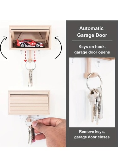 Chuangyinshop Fantastik Garaj Anahtarlığı Gri Kapaklı Duvara Monte Anahtar Saklama Kutusu Gri