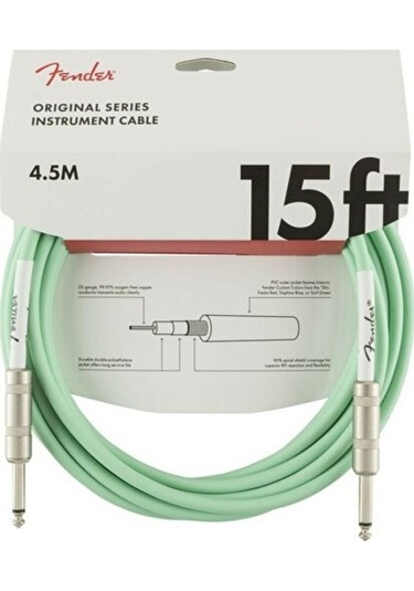 Fender Original Enstruman Kablosu 15' Surf Yeşil Kablo 4.5 M