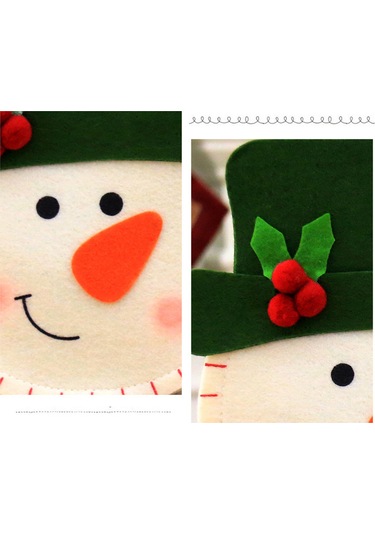 Geeksen Korkusuz Kumaş Noel Hediye Çantası - Kar Tanrısı Desenli Şeker Çantası, Büyük Kapasiteli Noel Dekorasyonu