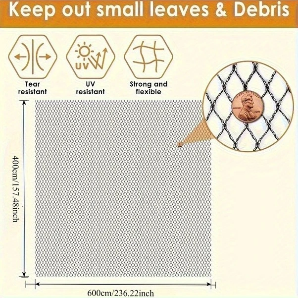 Trendooze Sunshine022 Siyah Bahçe Ağı 200x78 Inç Bitki Koruma, Nefes Alabilir Hasat Ağı