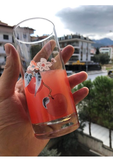 3lü Nostaljik Cam Su Bardağı - İçki Şerbet Bardak Seti