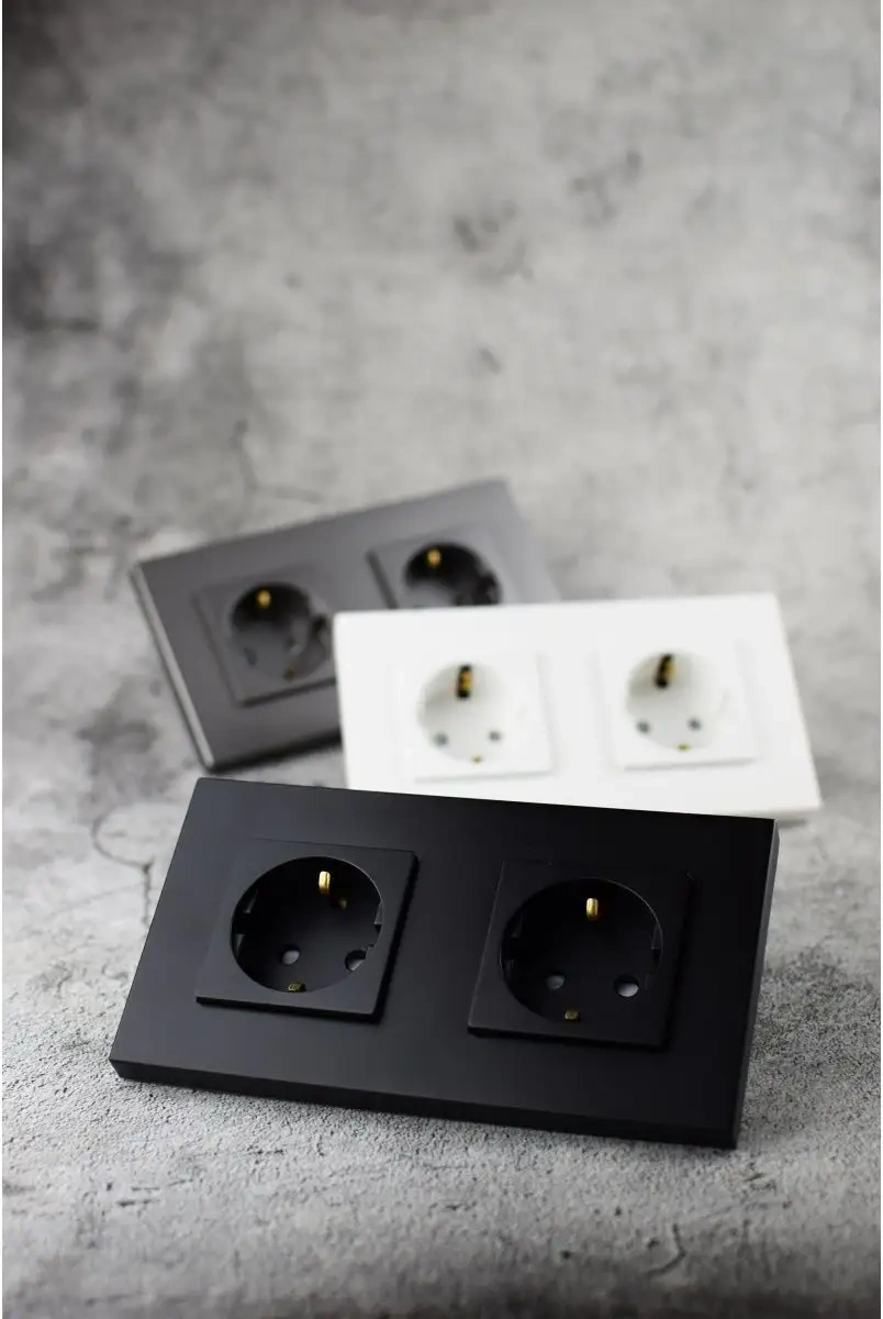 Vo'stabl Topraklamalı Çiftli Siyah Priz 145893312 102
