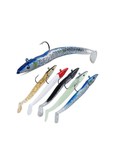 Valkyrie 5 Adet 12cm 20gr Silikon Jig Balık Yem Seti Çipura Levrek Katili Kutulu