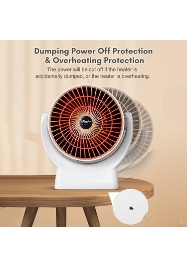 Flybuy 800w Taşınabilir Isıtıcı - Enerji Tasarruflu, Devrilme Korumalı, Beyaz, 11,8x11x19,5 Cm, Pratik Kullanım