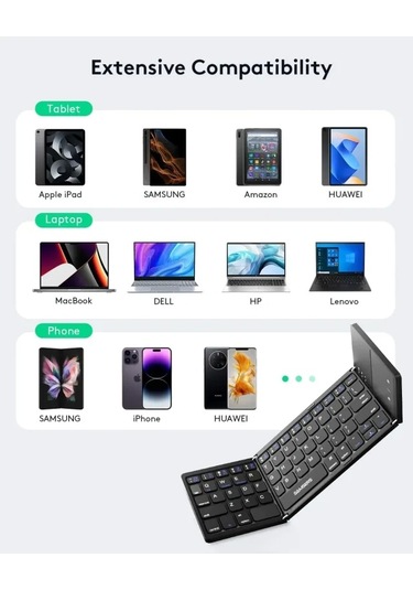 Samsers Touchpadli Katlanabilir Bluetooth Klavye Bt X 1 Black