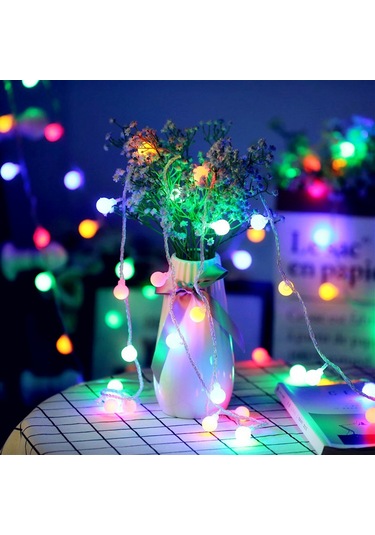 Qingmipy 6 Metre 40 Işıklı Renkli Sabit Ve Yanıp Sönen Bahçe Ve Ev Dekorasyonu İçin Peri Işığı Beyaz