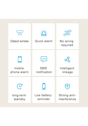 Lemestar "tuya Uygulama Bağlantılı Duman Dedektörü - Yüksek Hassasiyetli 85db Alarm İle Akıllı Ev Güvenliği"