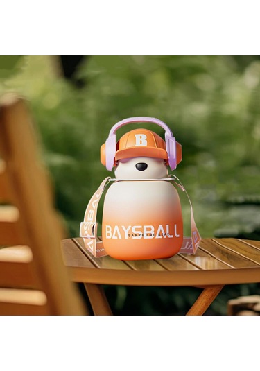 Dolıty Su Şişesi 22oz Sevimli Büyük Geniş Ağızlı Turuncu Turuncu