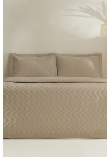 Karaca Home Juno Çift Kişilik Yatak Örtüsü Bej Bej